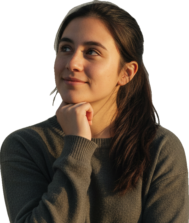 Estudiante pensando qué carrera estudiar